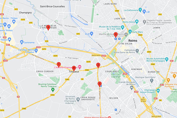 Carte des points de prise en charge Jacqueson les plus proches